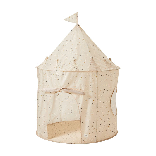 Recycled Fabric Play Tent Castle - Terrazzo Beige