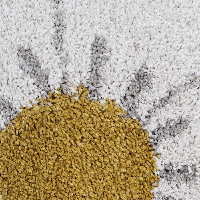 Bohemian Daisy Beige, round children's rug