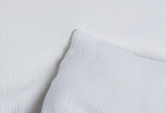 Muslin duvet cover set, White