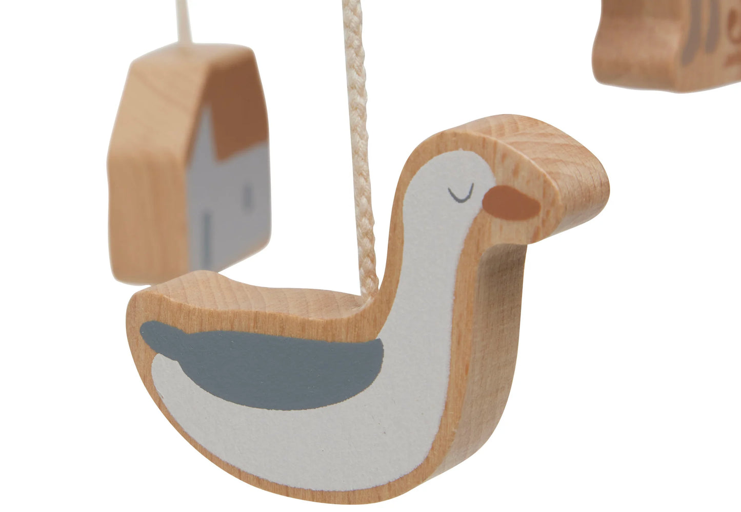 Wooden Baby Mobile Farm - Biscuit/Ivory