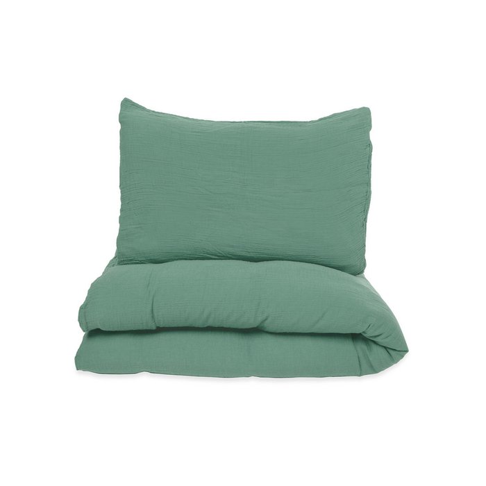 Muslin duvet cover set, Green