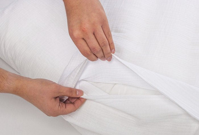 Muslin duvet cover set, White