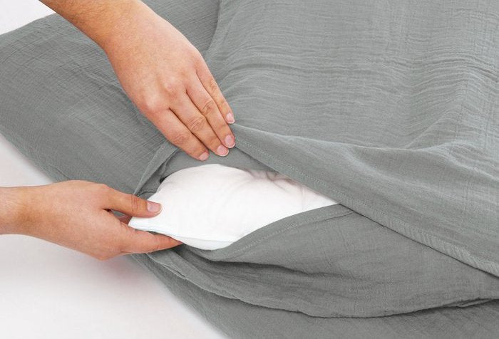 Muslin duvet cover set, Smoked Gray