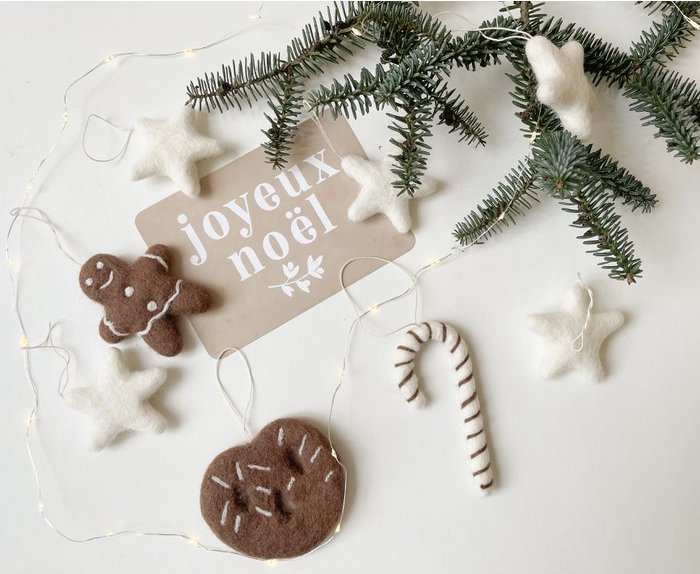 Wool Felt Ornaments Set of 3