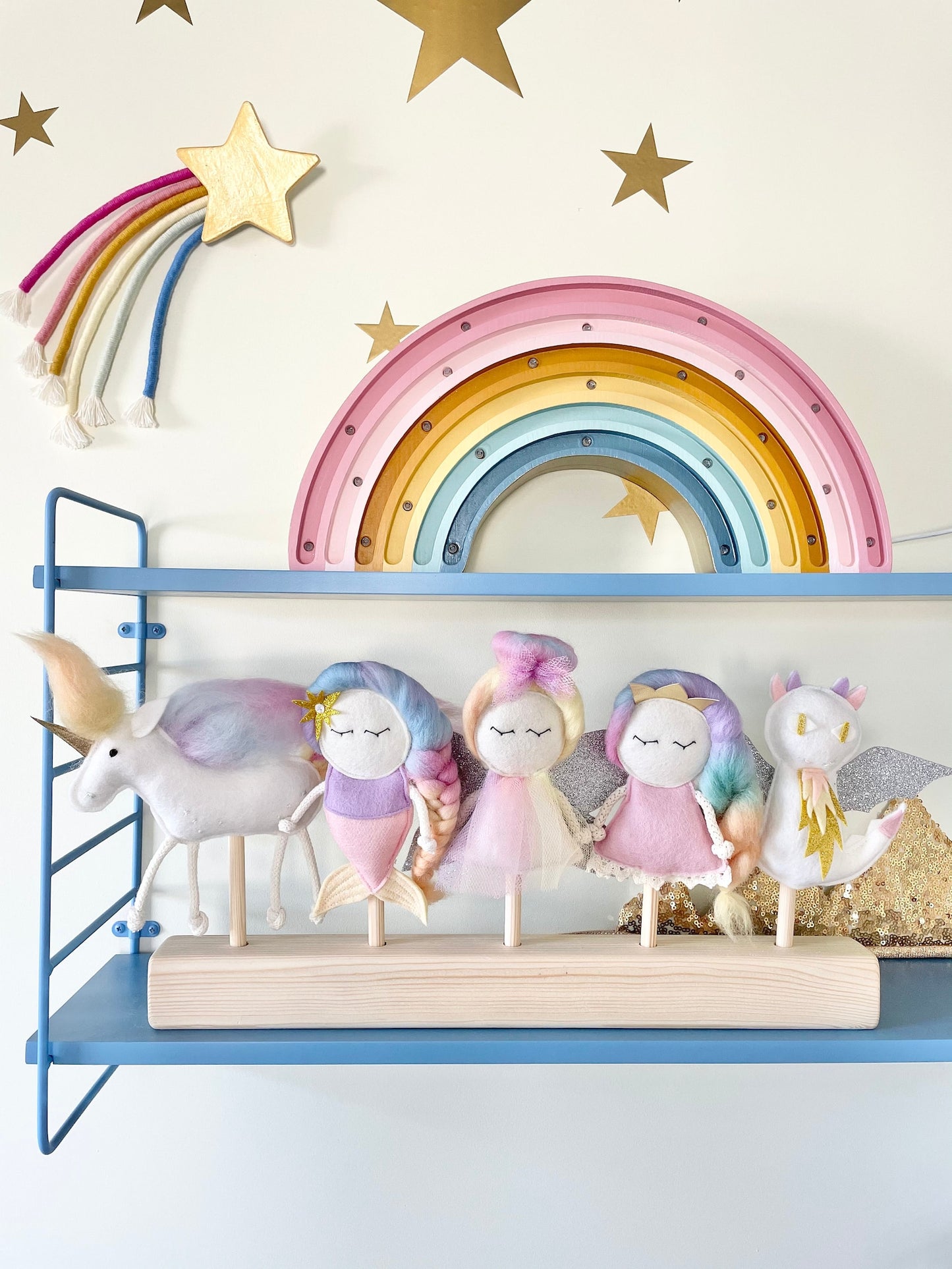 5 Puppet rainbow set Fairy Dragon Princess Unicorn Mermaid for MIMIKI puppet theatre