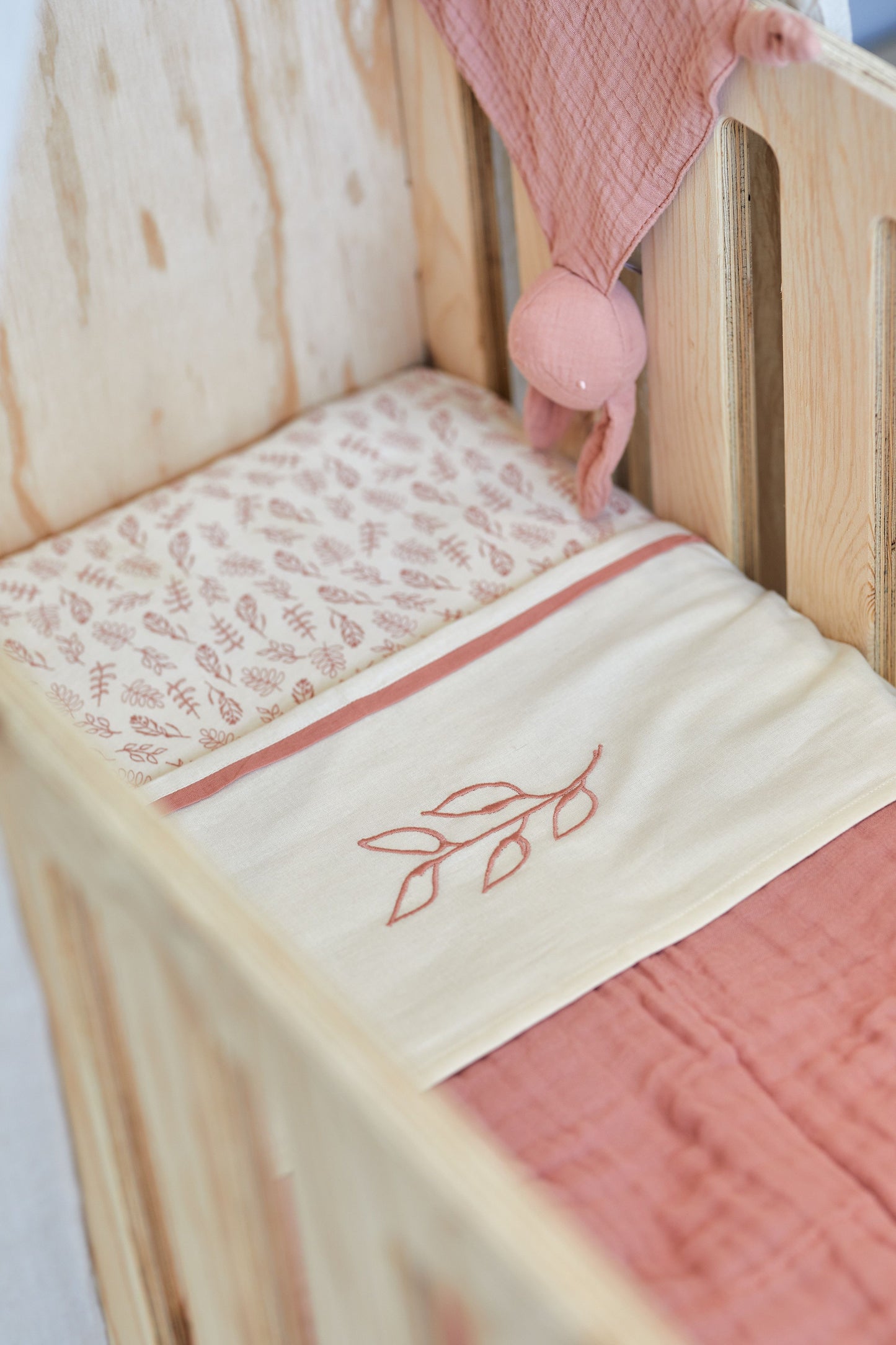 Blanket Cot Wrinkled Cotton - Rosewood