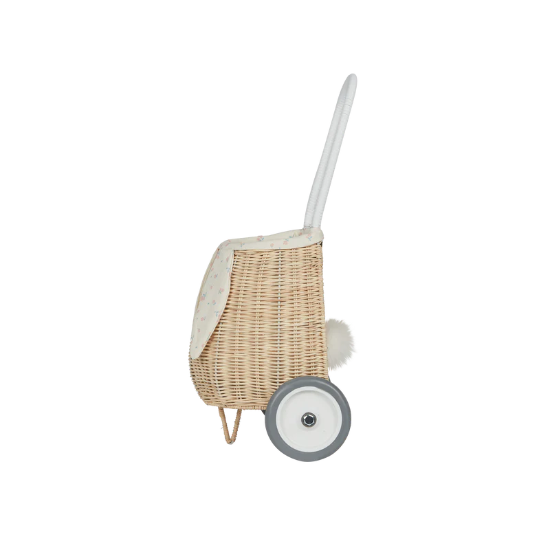 Rattan Bunny Luggy with removable lining - pansy