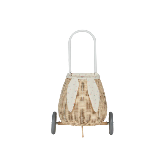 Rattan Bunny Luggy with removable lining - pansy