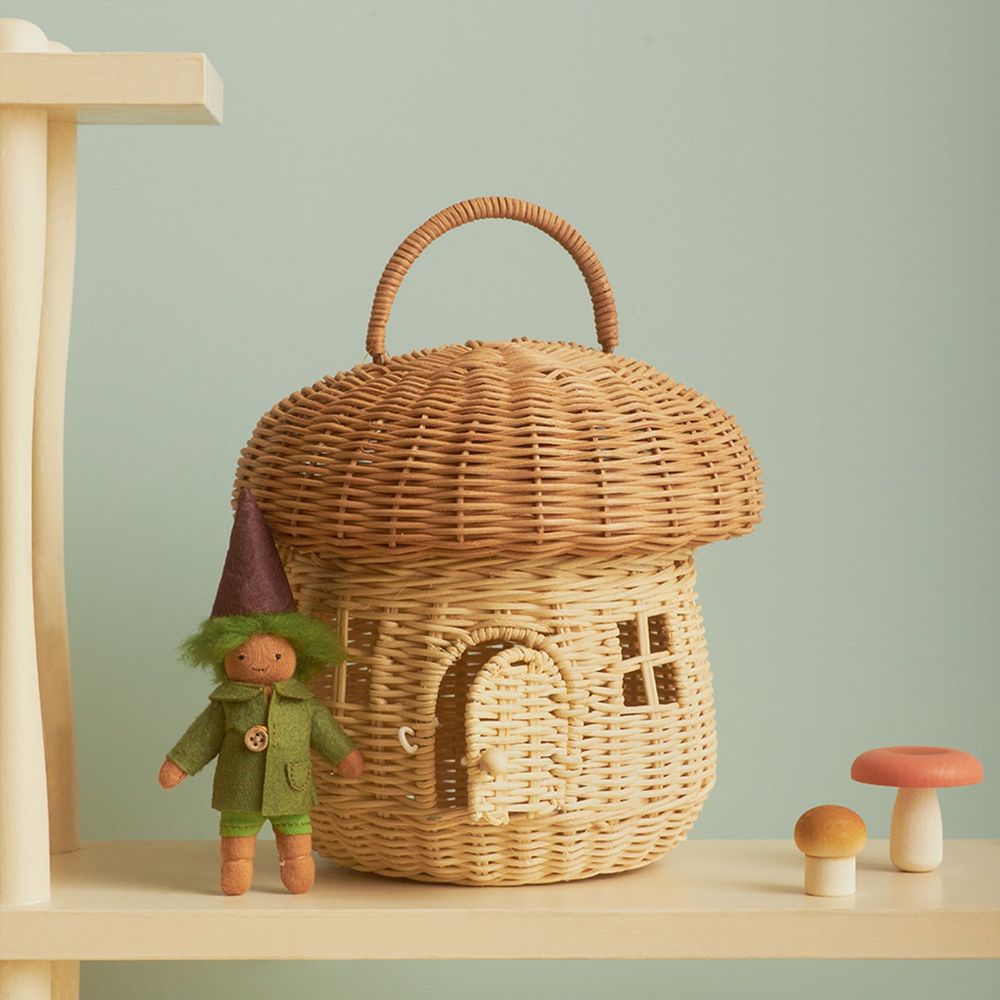 Rattan Mushroom Basket - Natural