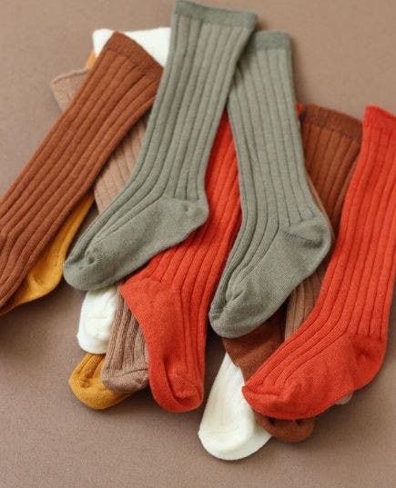 Baby Ribbed Cotton Knee-High Socks
