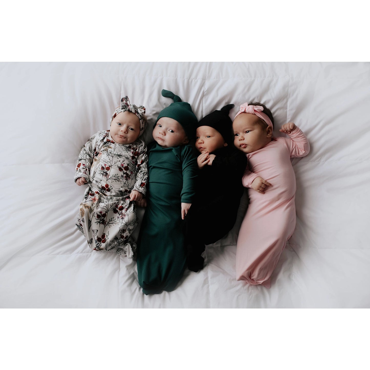 Ribbed Knotted Gown in Cocoa or Forest Green
