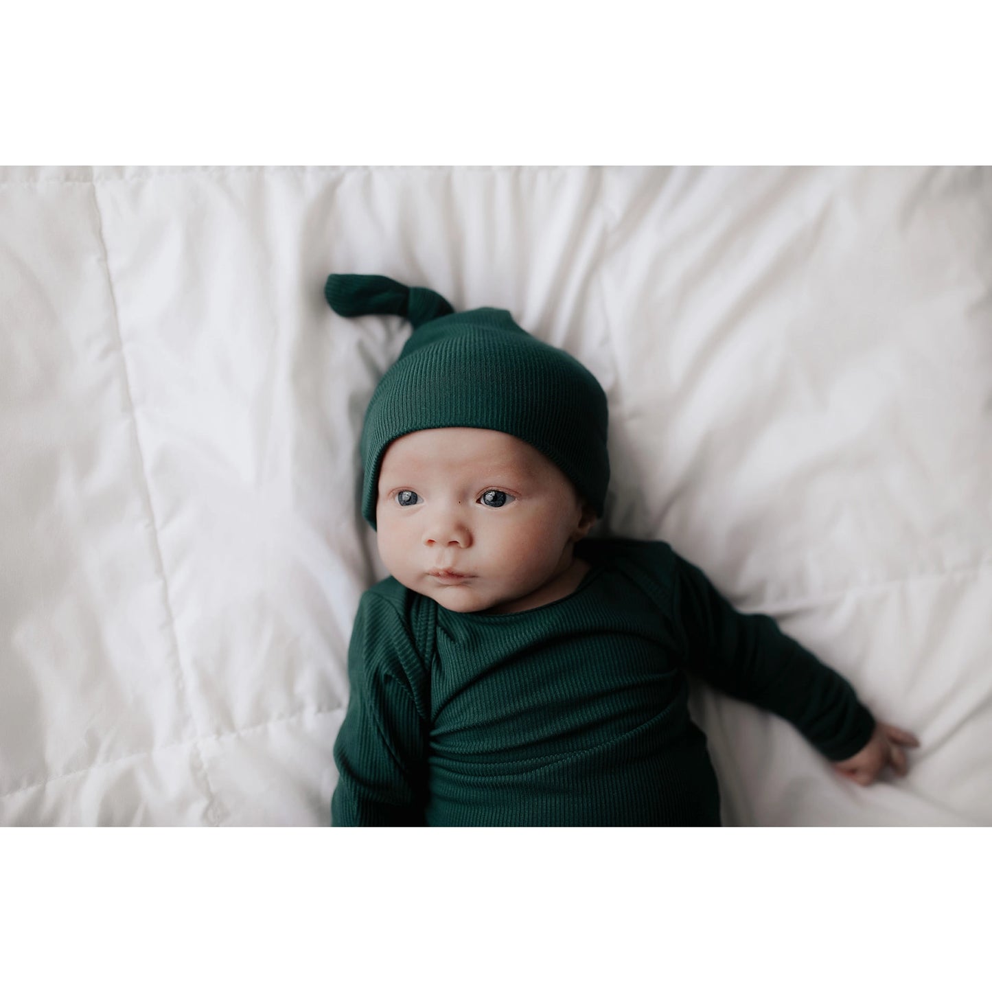 Ribbed Knotted Gown in Cocoa or Forest Green