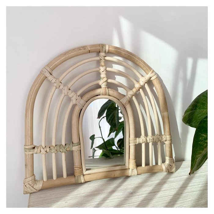 Rattan Mirror Rainbow