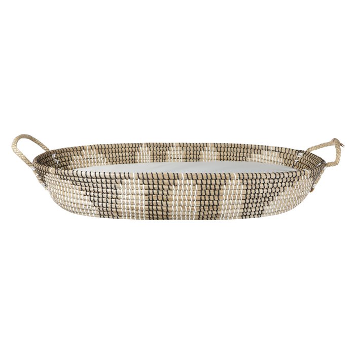 Monochrome wicker changing basket including mattress