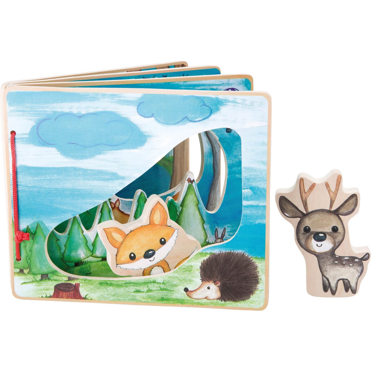 Wooden Picture Book Forest Animals, Interactive