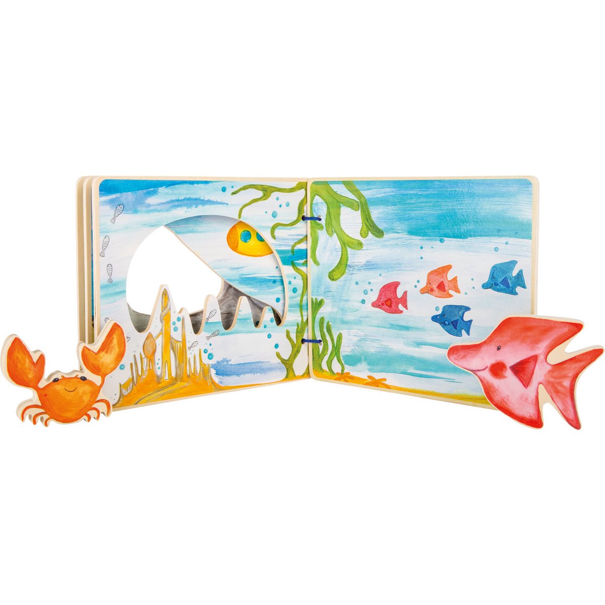 Wooden Picture Book Under the Sea, Interactive