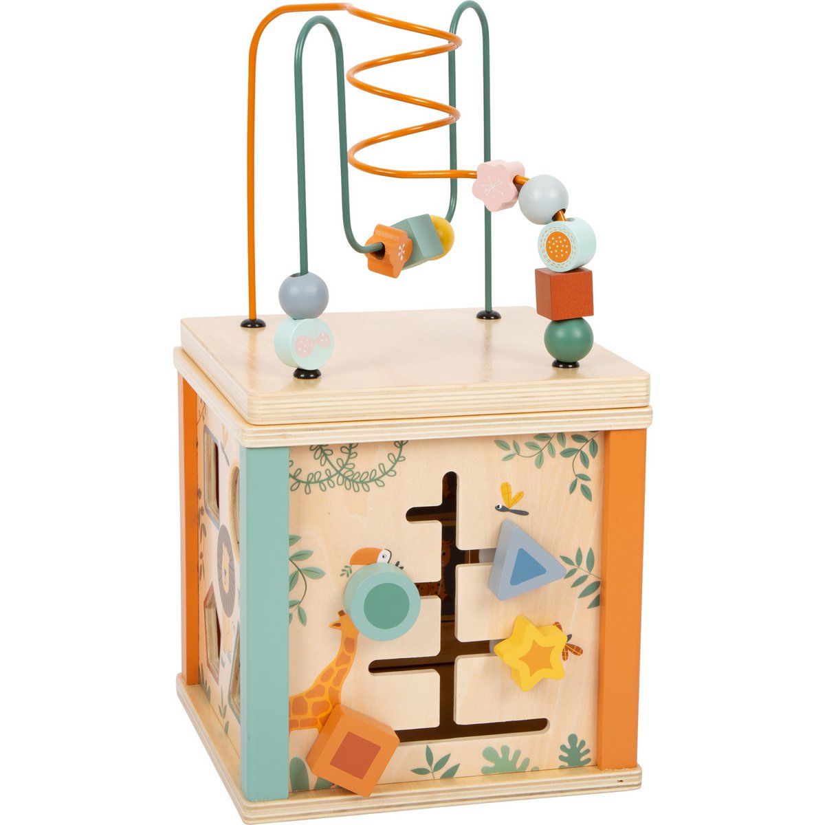 Wooden Safari Motor Skills Sorting Cube