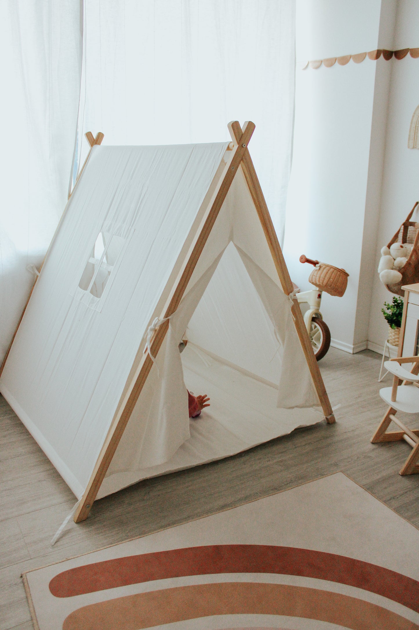 Canvas Teepee Tent in Beige