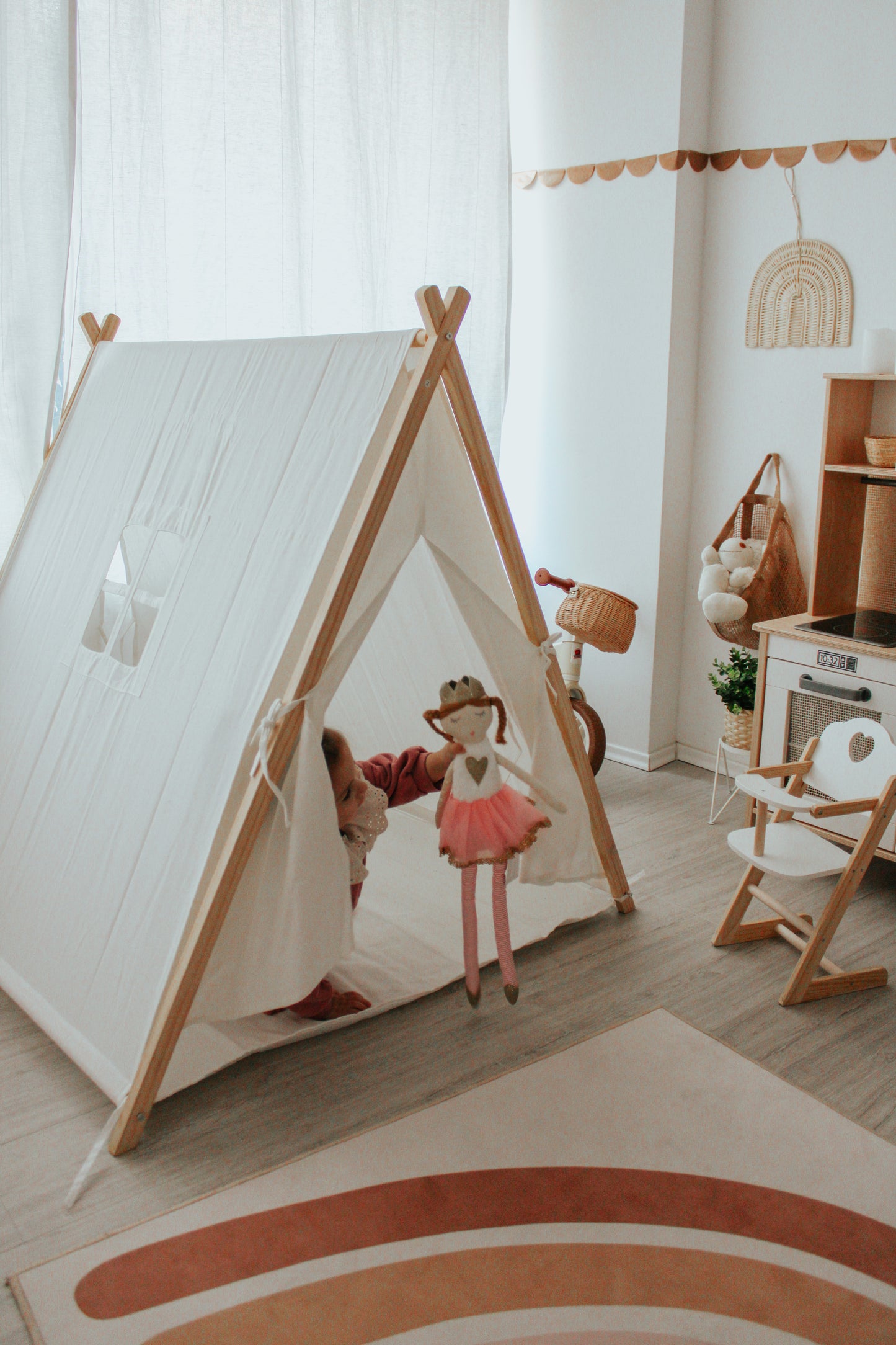 Canvas Teepee Tent in Beige