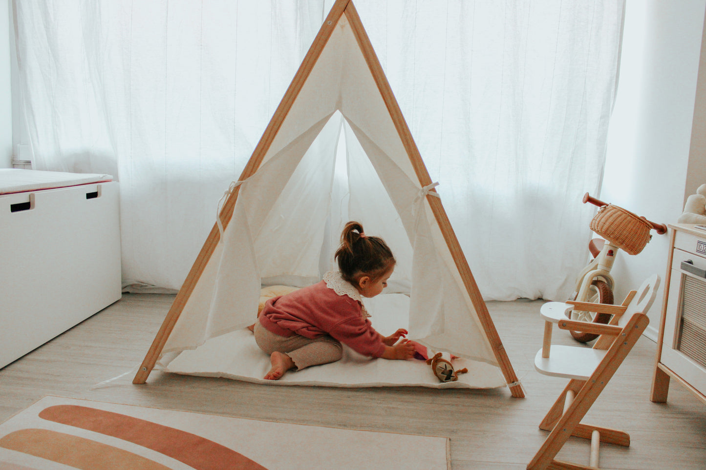 Canvas Teepee Tent in Beige