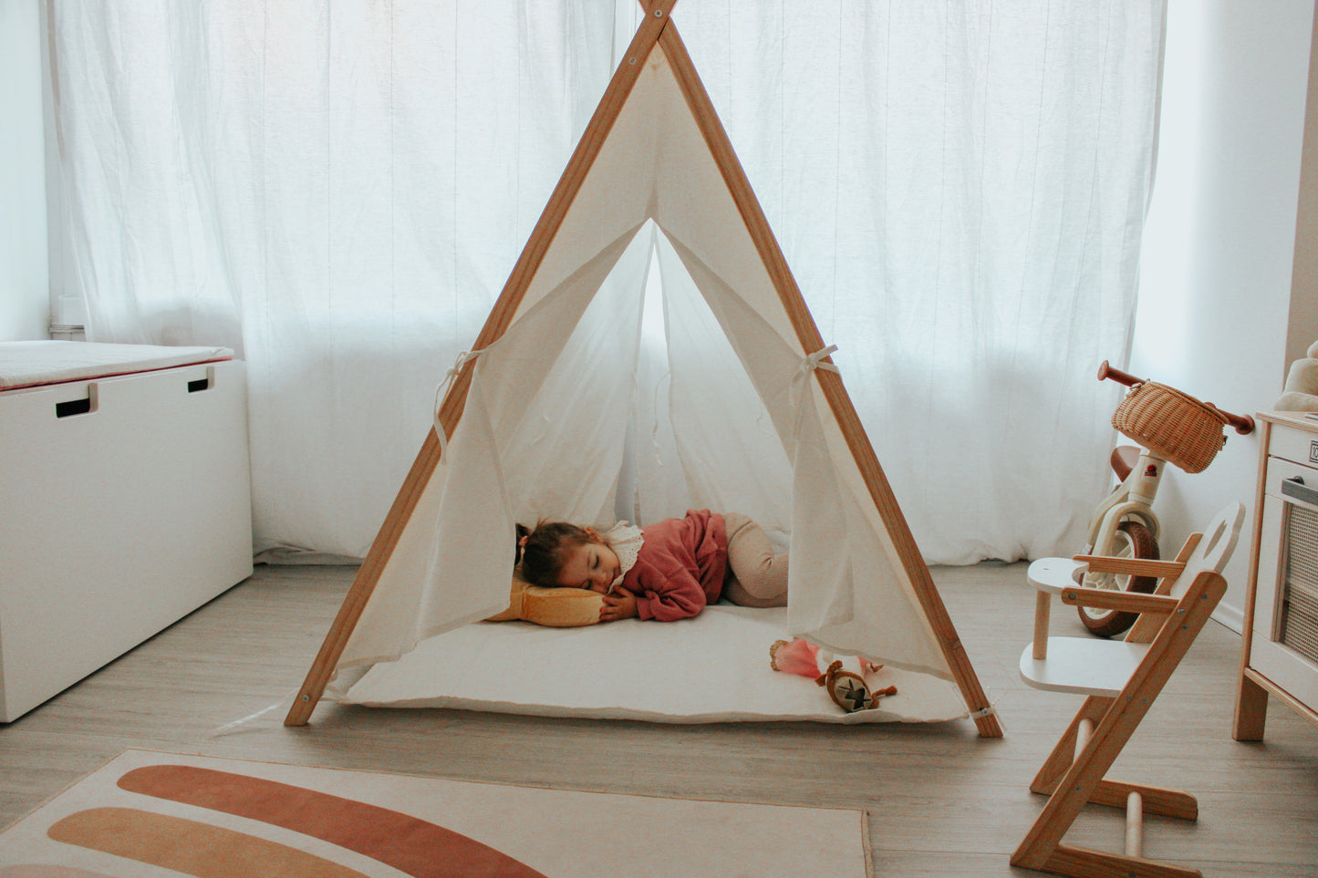 Canvas Teepee Tent in Beige