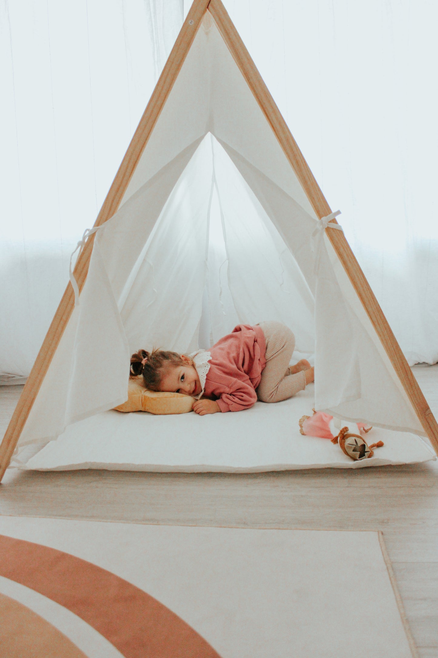 Canvas Teepee Tent in Beige