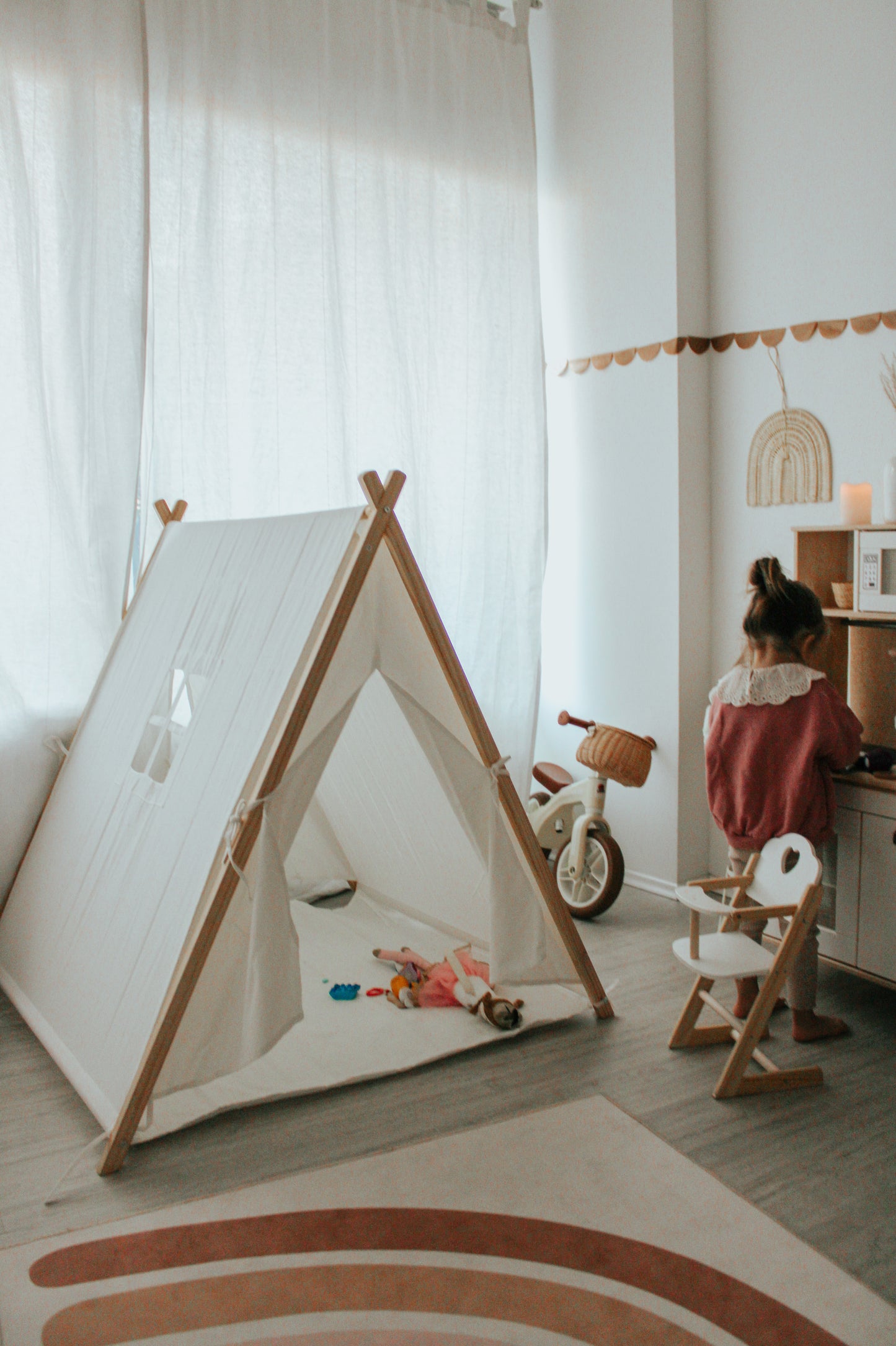 Canvas Teepee Tent in Beige
