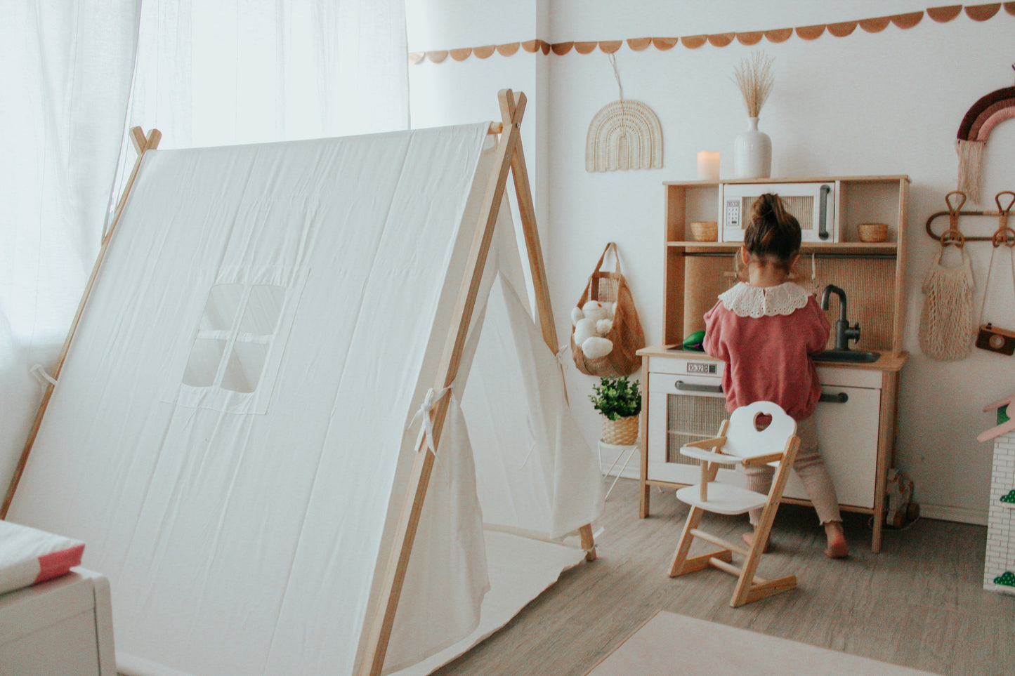 Canvas Teepee Tent in Beige