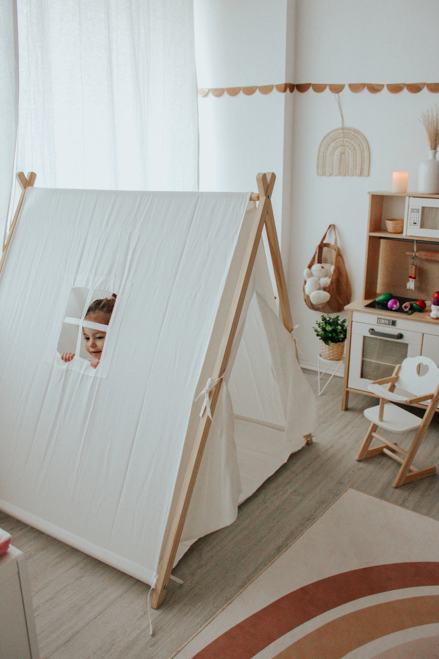 Canvas Teepee Tent in Beige