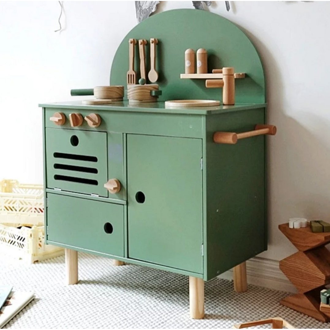 Wooden Kitchenette - Antique Green