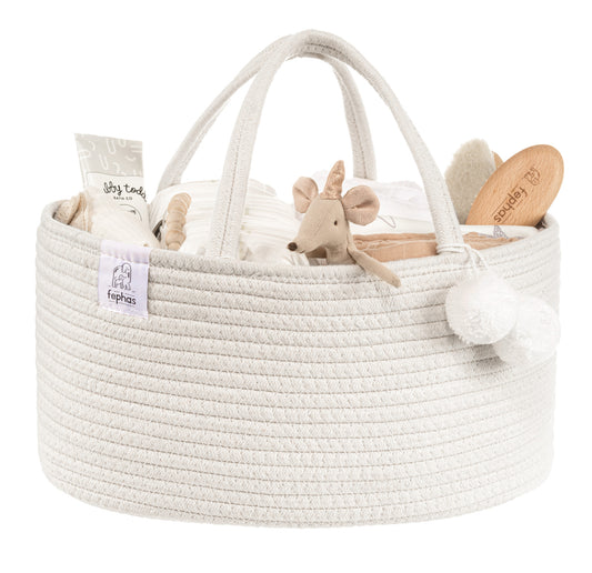 Cotton Rope Diaper Caddy - Off-white