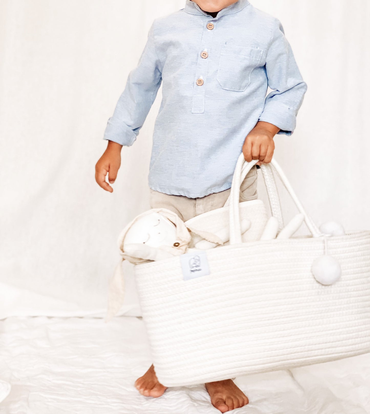 Cotton Rope Diaper Caddy - Off-white