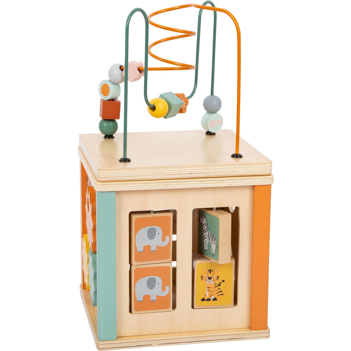 Wooden Safari Motor Skills Sorting Cube