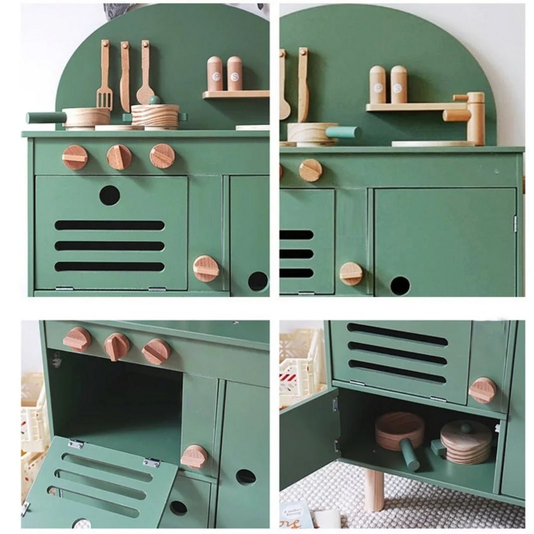 Wooden Kitchenette - Antique Green