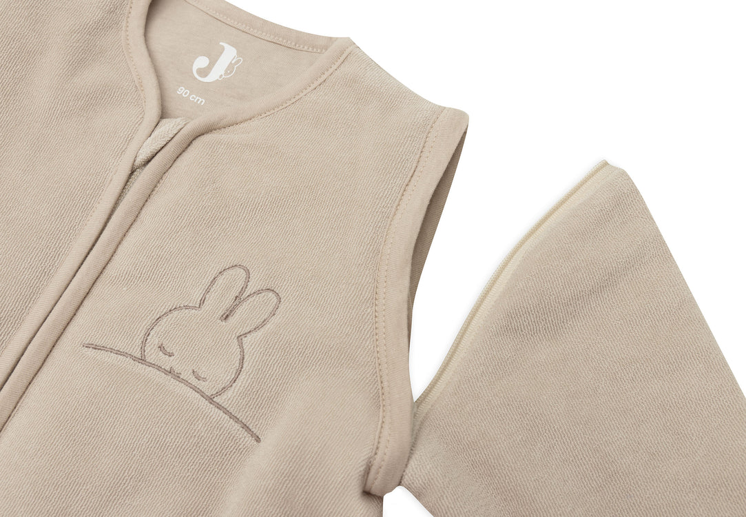 Baby Sleeping Bag Removable Sleeves - Sleepy Miffy Terry - Nougat