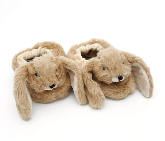 Bunny Baby Soft Slippers Brown, House Shoes - (0-6months)