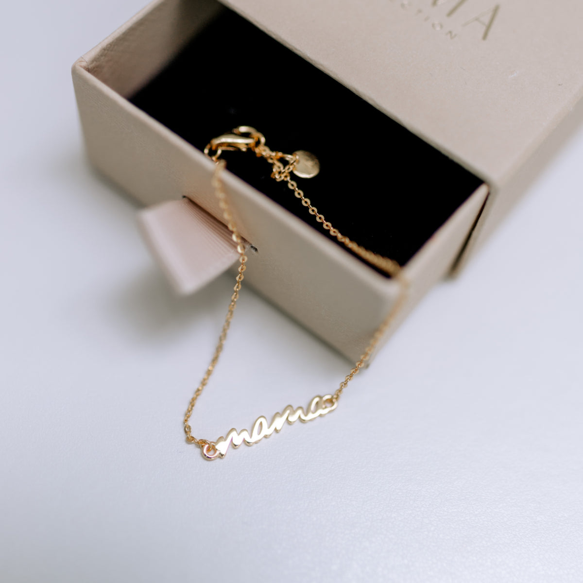 "Chain Love" MAMA GOLD chain bracelet - 18k gold pleated