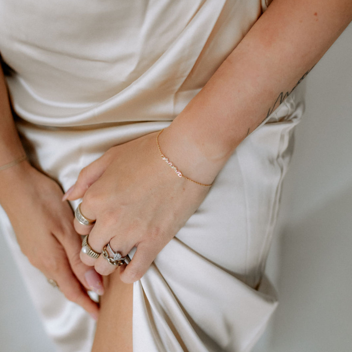 "Chain Love" MAMA GOLD chain bracelet - 18k gold pleated