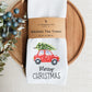 Christmas Dish Towel - Merry Christmas Car | Kitchen Towel