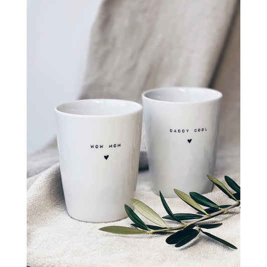 Valentine’s Day set of 2 porcelain mus - Wow Mama + Daddy Cool