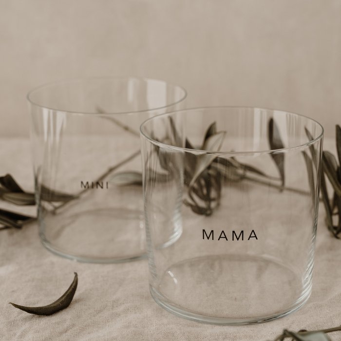 Drinking glass in a set of 2 Mama & Mini