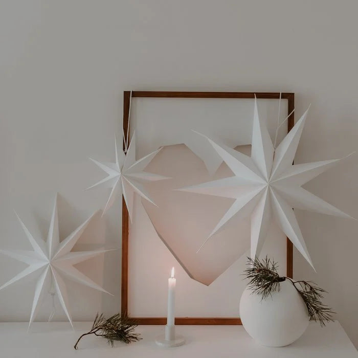 Paper stars set of 3 white