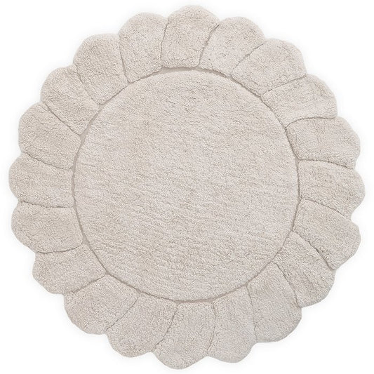 Round washable cotton children's bedroom rug "petals" finish GABRIELLE