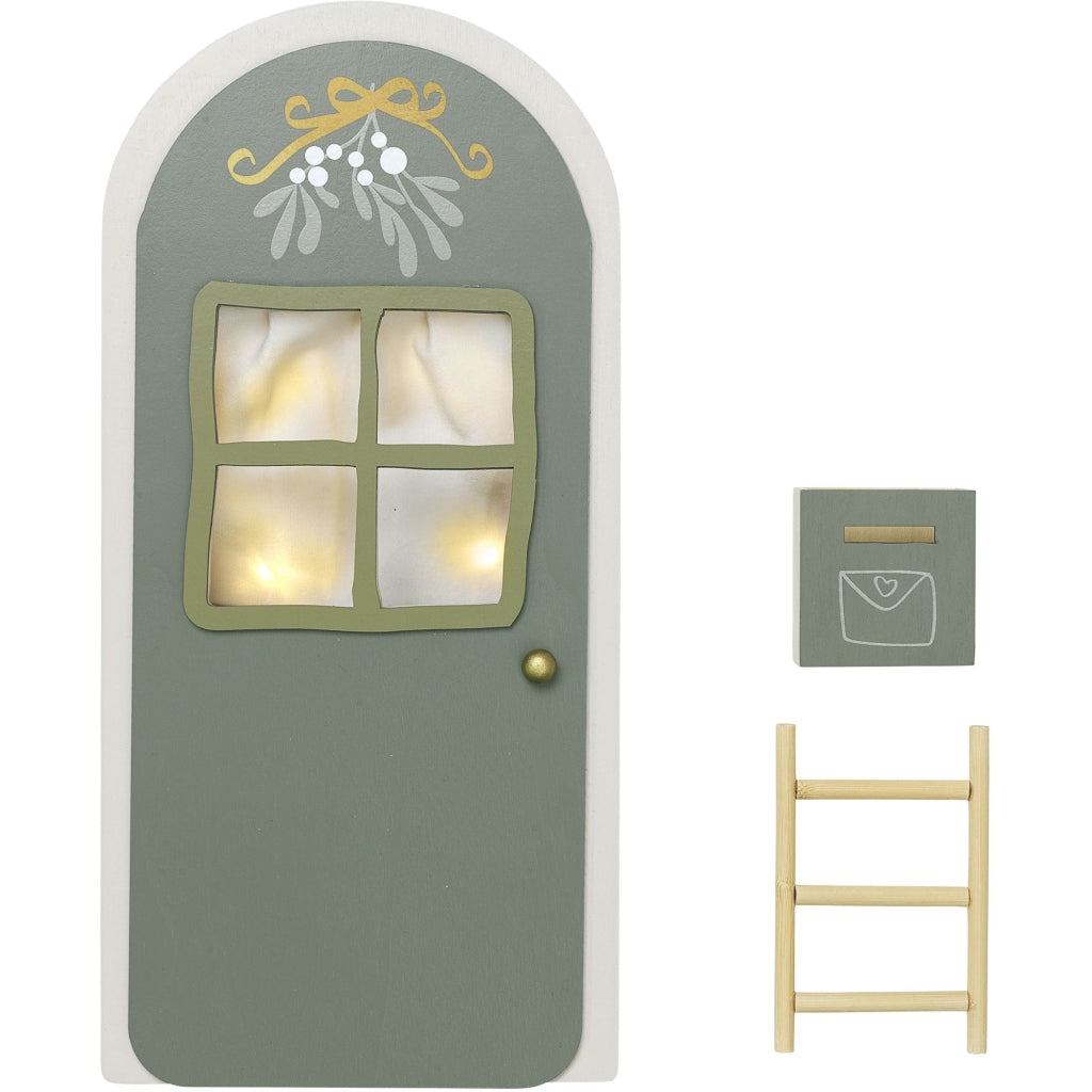 Elf Door - Green with lights