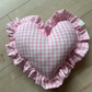 Heart decorative cushion with frills
