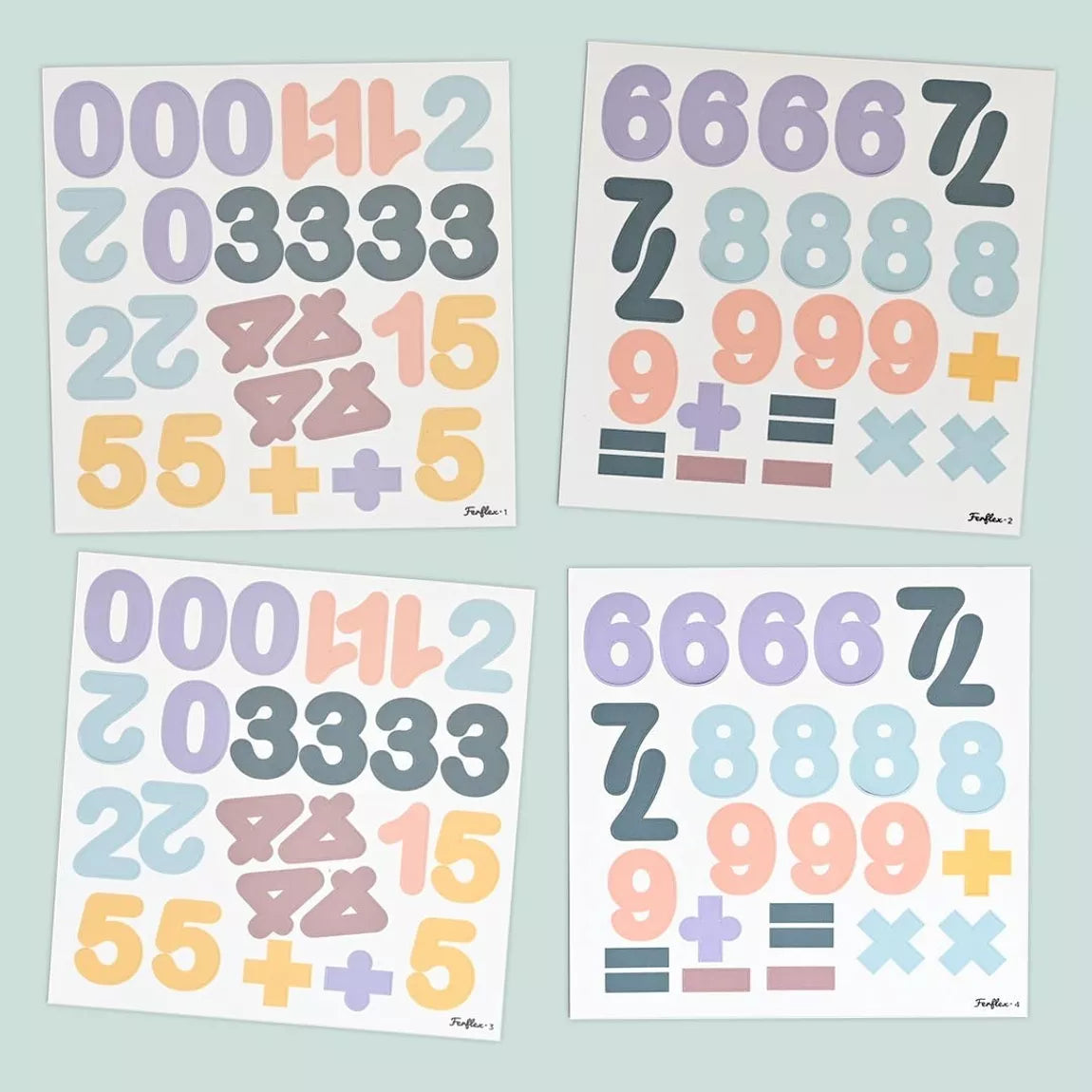 Pastel Magnetic Numbers – Educational Game – Set of 100 Magnets