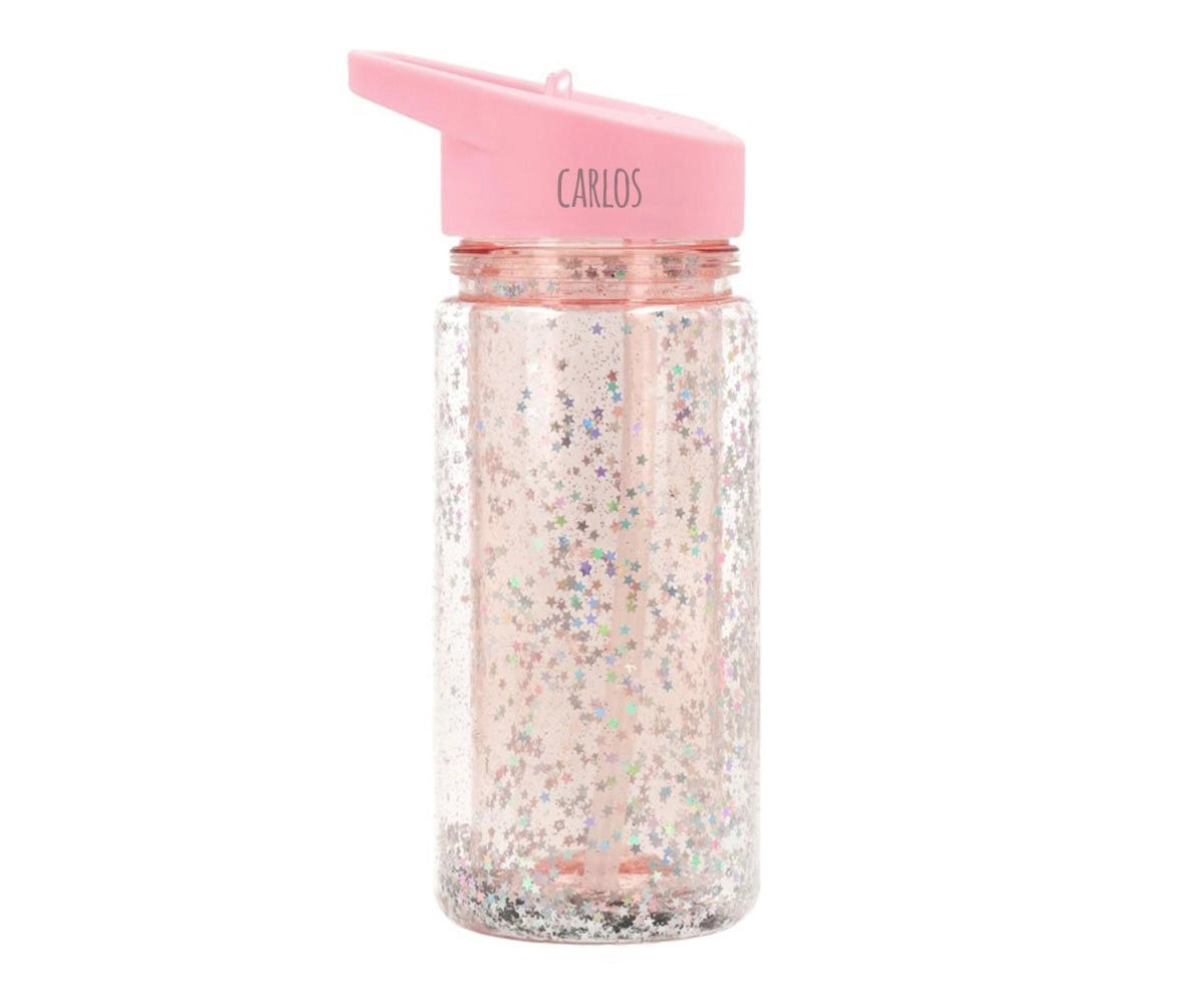 Glitter Stars Pink Bottle