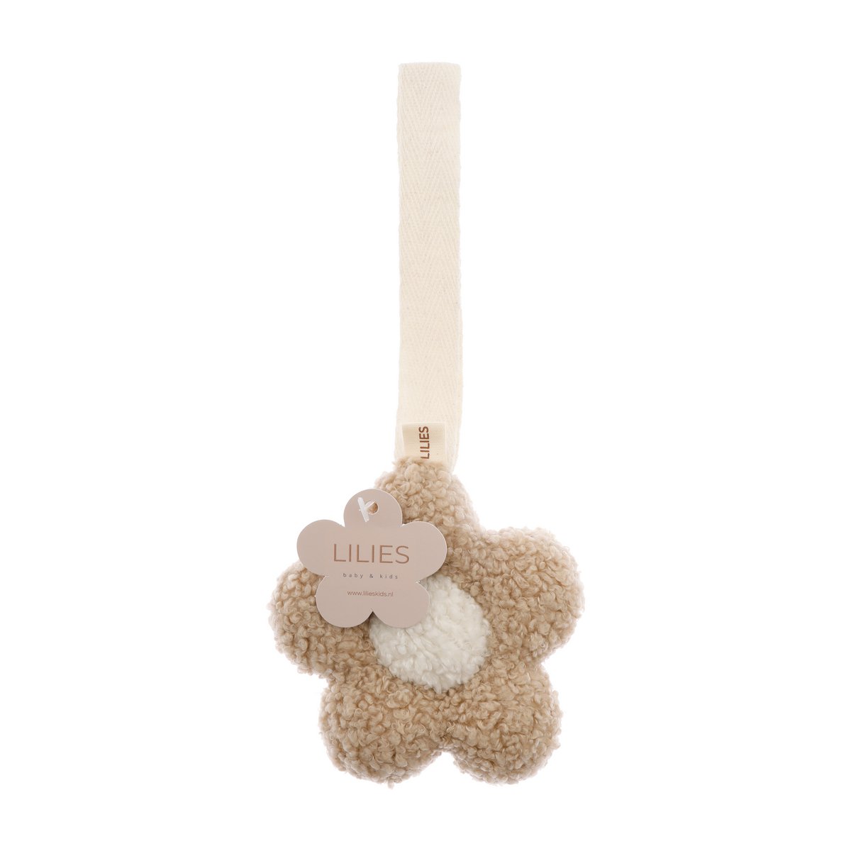 Pacifier plush clip Daisy - Sand