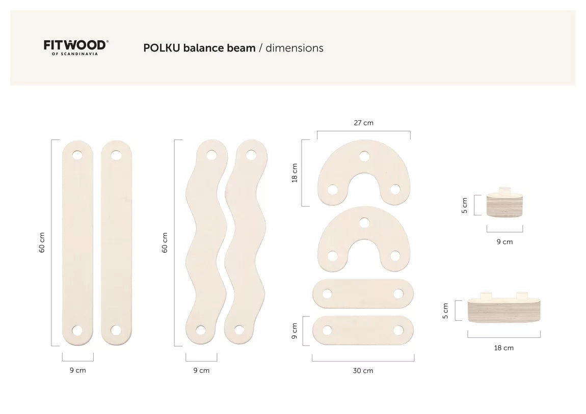 POLKU balance beam S - birch