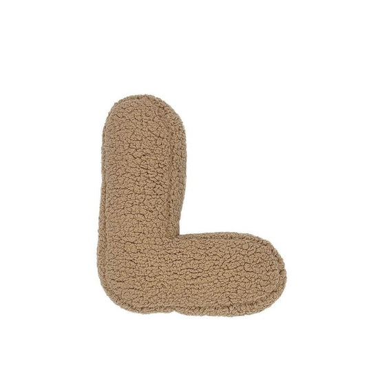 Letter Teddy cushion, beige